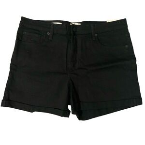 NWT high rise midi black jean shorts